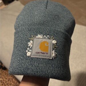 Carhartt Heathered Blue Beanie with Embroidery